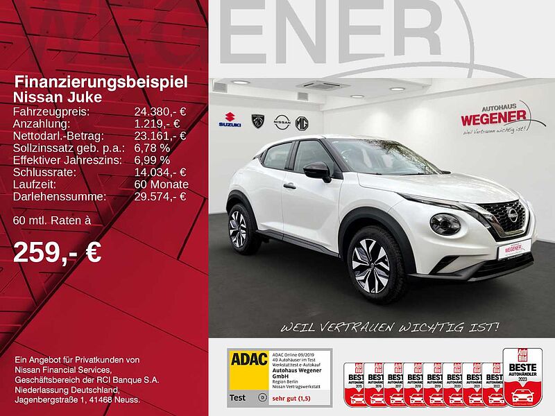 Nissan Juke 1.0 114 PS 6MT ACENTA  Navi Sitzheizung vorn Klimaautomatik Regensensor